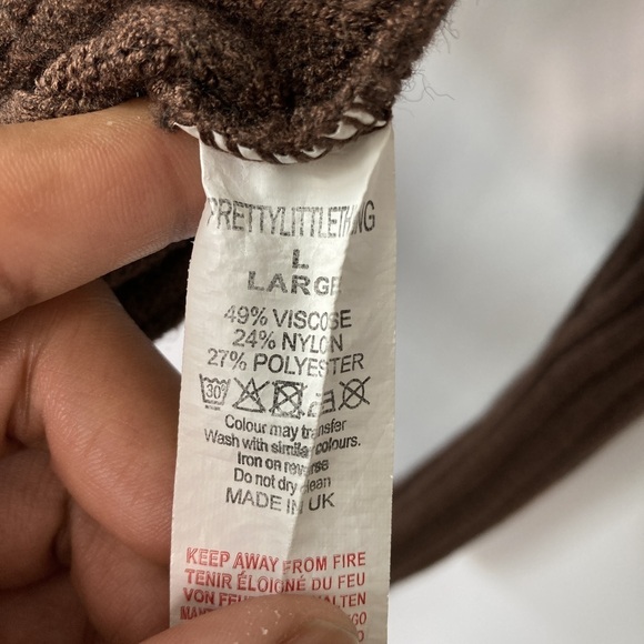 PrettyLittleThing Chocolate Knot Backless Ribbed Knitted Crop Top Size Large - Picture 7 of 9